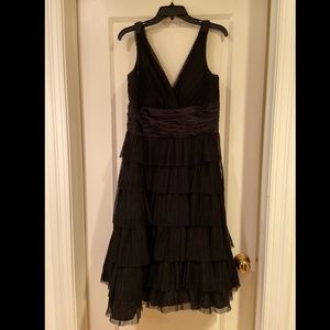 Tiered tulle midi black maggy London dress 14